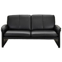 2,5-SITZER Schwarz Echtleder  - Chromfarben/Schwarz, KONVENTIONELL, Leder/Metall (186/90/86cm) - Celina Home