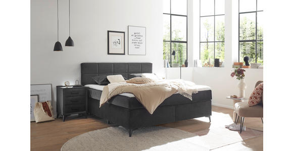 BOXSPRINGBETT 180/200 cm  in Schwarz  - Schwarz, Design, Holzwerkstoff/Kunststoff (180/200cm) - Xora