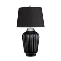 TISCHLEUCHTE 30/56.2 cm   - Schwarz/Nickelfarben, Design, Keramik/Textil (30/56.2cm) - Elstead Lighting