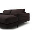 ECKSOFA  in Flachgewebe Mokka  253/177 cm  - Schwarz/Mokka, Design, Textil/Metall (253/177cm) - Dieter Knoll