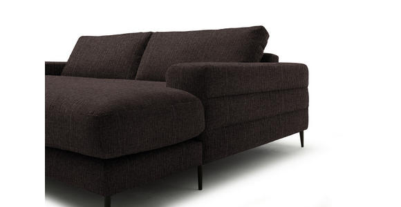 ECKSOFA  in Flachgewebe Mokka  253/177 cm  - Schwarz/Mokka, Design, Textil/Metall (253/177cm) - Dieter Knoll