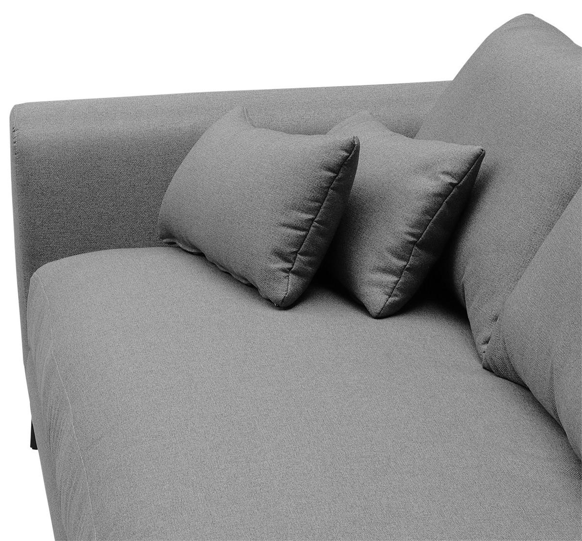 ECKSOFA in Flachgewebe Dunkelgrau  - Dunkelgrau/Schwarz, Design, Textil/Metall (313/172cm) - Livetastic