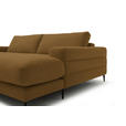 ECKSOFA  in Flachgewebe Goldfarben  253/177 cm  - Goldfarben/Schwarz, Design, Textil/Metall (253/177cm) - Dieter Knoll