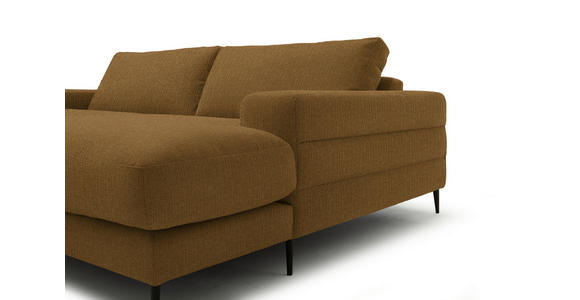 ECKSOFA  in Flachgewebe Goldfarben  253/177 cm  - Goldfarben/Schwarz, Design, Textil/Metall (253/177cm) - Dieter Knoll