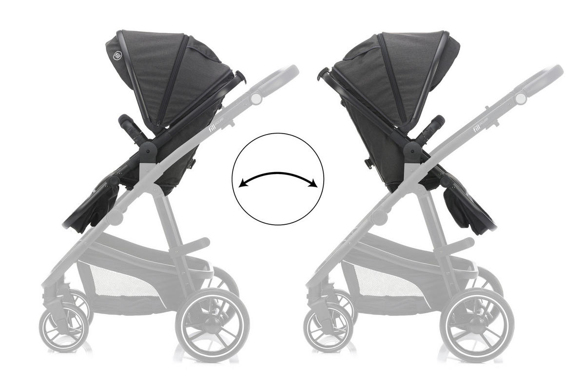 DEČJA KOLICA - SET  JAGUAR  - tamnosiva/crna, Osnovno, tekstil/metal - JAGUAR