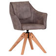 ARMLEHNSTUHL  in Flachgewebe  - Taupe/Eichefarben, Design, Holz/Textil (62/84/56cm) - Landscape