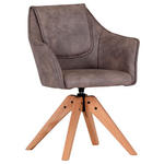 ARMLEHNSTUHL  in Flachgewebe  - Taupe/Eichefarben, Design, Holz/Textil (62/84/56cm) - Landscape