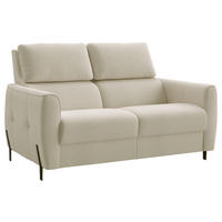2-SITZER-SOFA Plüsch Creme  - Creme/Schwarz, Design, Textil/Metall (149/91/101cm) - Stylife