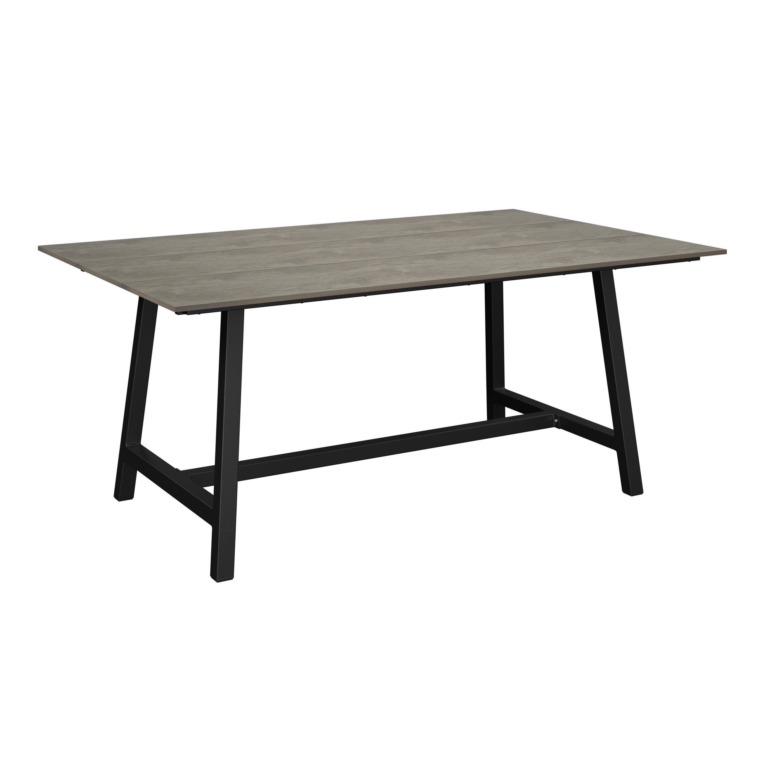 GARTENTISCH Metall, Kunststoff Hellgrau, Dunkelgrau rechteckig  - Dunkelgrau/Hellgrau, Design, Kunststoff/Metall (160/100/68cm) - Amatio