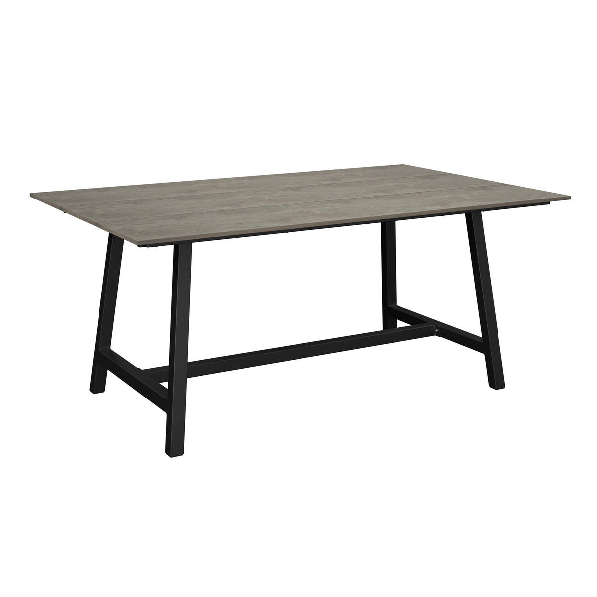 GARTENTISCH Metall, Kunststoff Hellgrau, Dunkelgrau rechteckig  - Dunkelgrau/Hellgrau, Design, Kunststoff/Metall (160/100/68cm) - Amatio