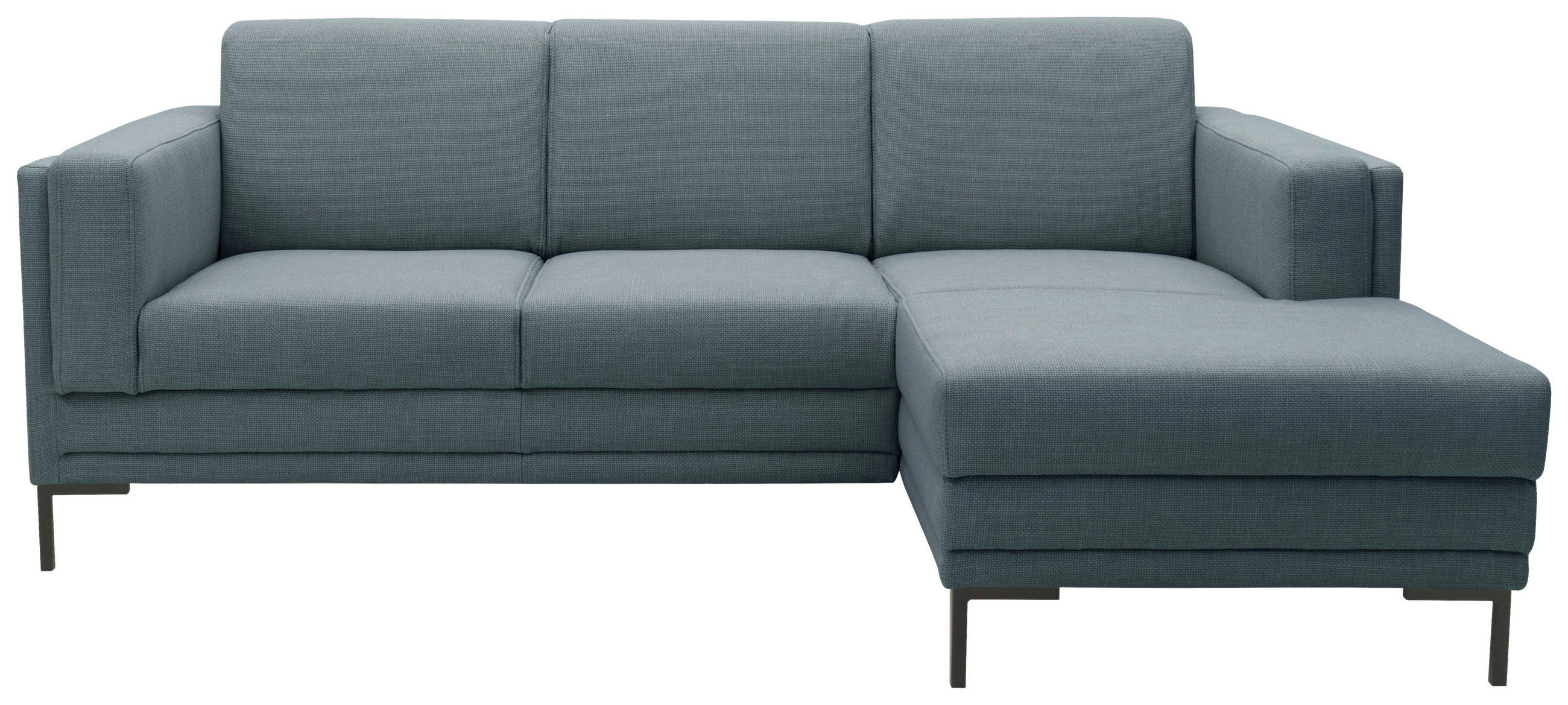 ECKSOFA Looks VII Petrol Webstoff  - Petrol/Schwarz, Design, Textil/Metall (214/146cm) - LOOKS by W.Joop