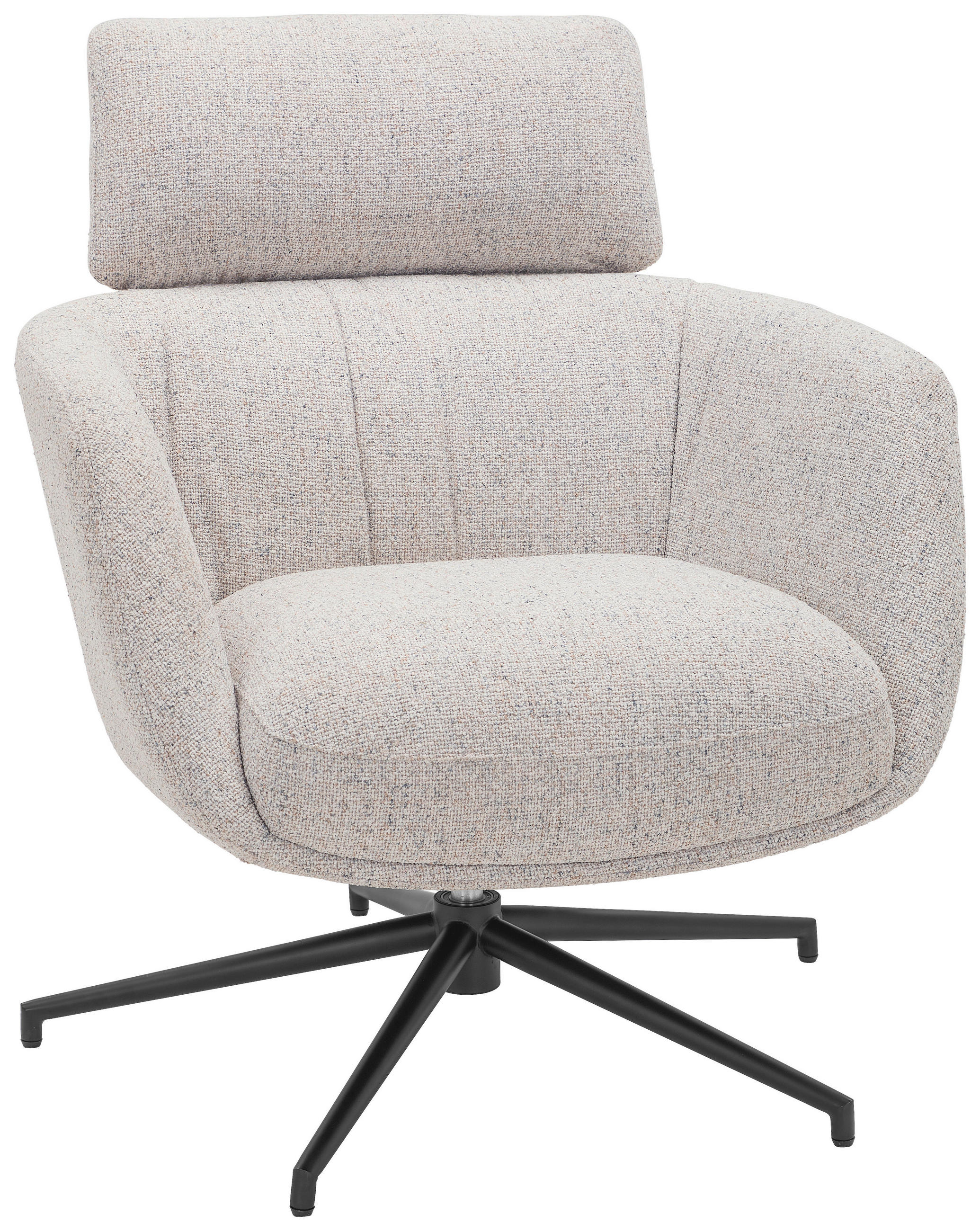 RELAXSESSEL in Metall, Textil Schwarz, Beige  - Beige/Schwarz, Design, Textil/Metall (73/86/83cm) - Dieter Knoll