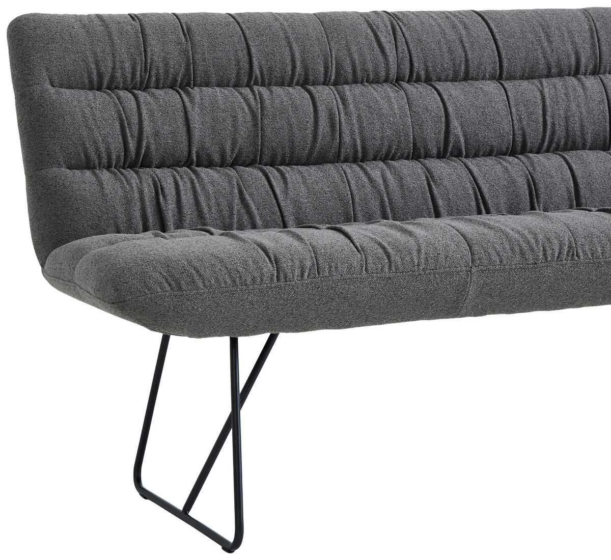 SITZBANK 182/88/66 cm Leinenoptik Schwarz, Cappuccino  - Schwarz/Cappuccino, Design, Textil/Metall (182/88/66cm) - Dieter Knoll