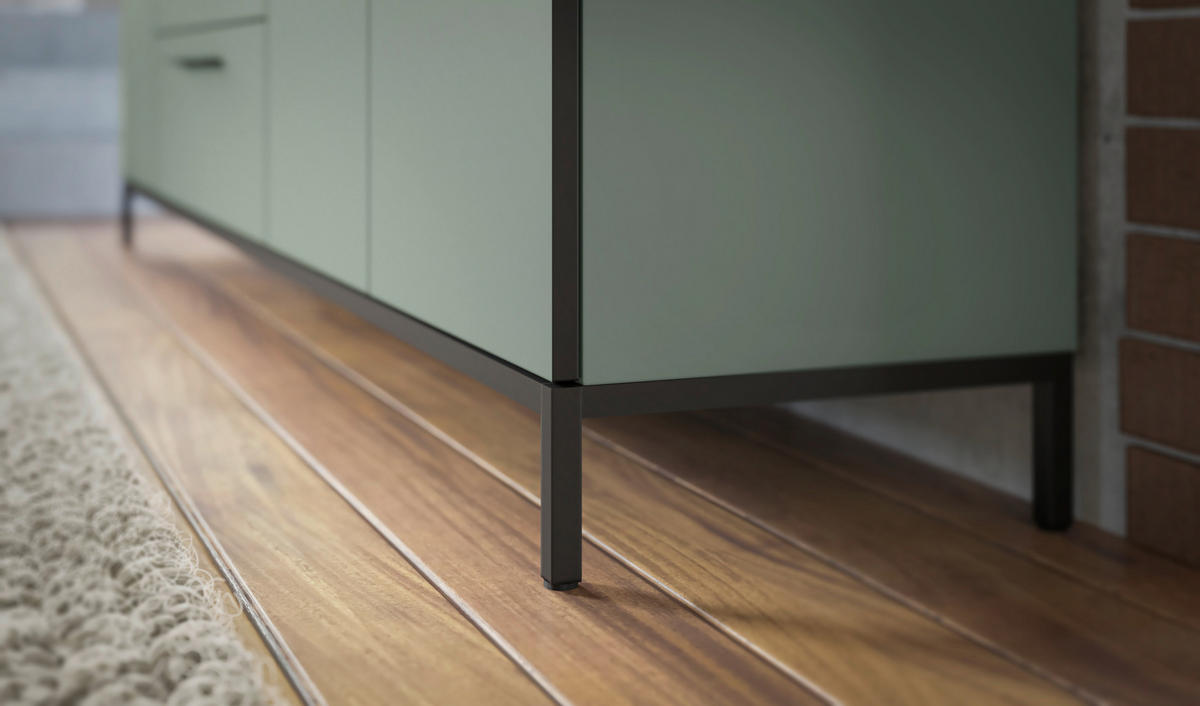 LOWBOARD Soul  in  - Schilfgrün/Schwarz, MODERN, Holzwerkstoff/Metall (225/66/40cm)