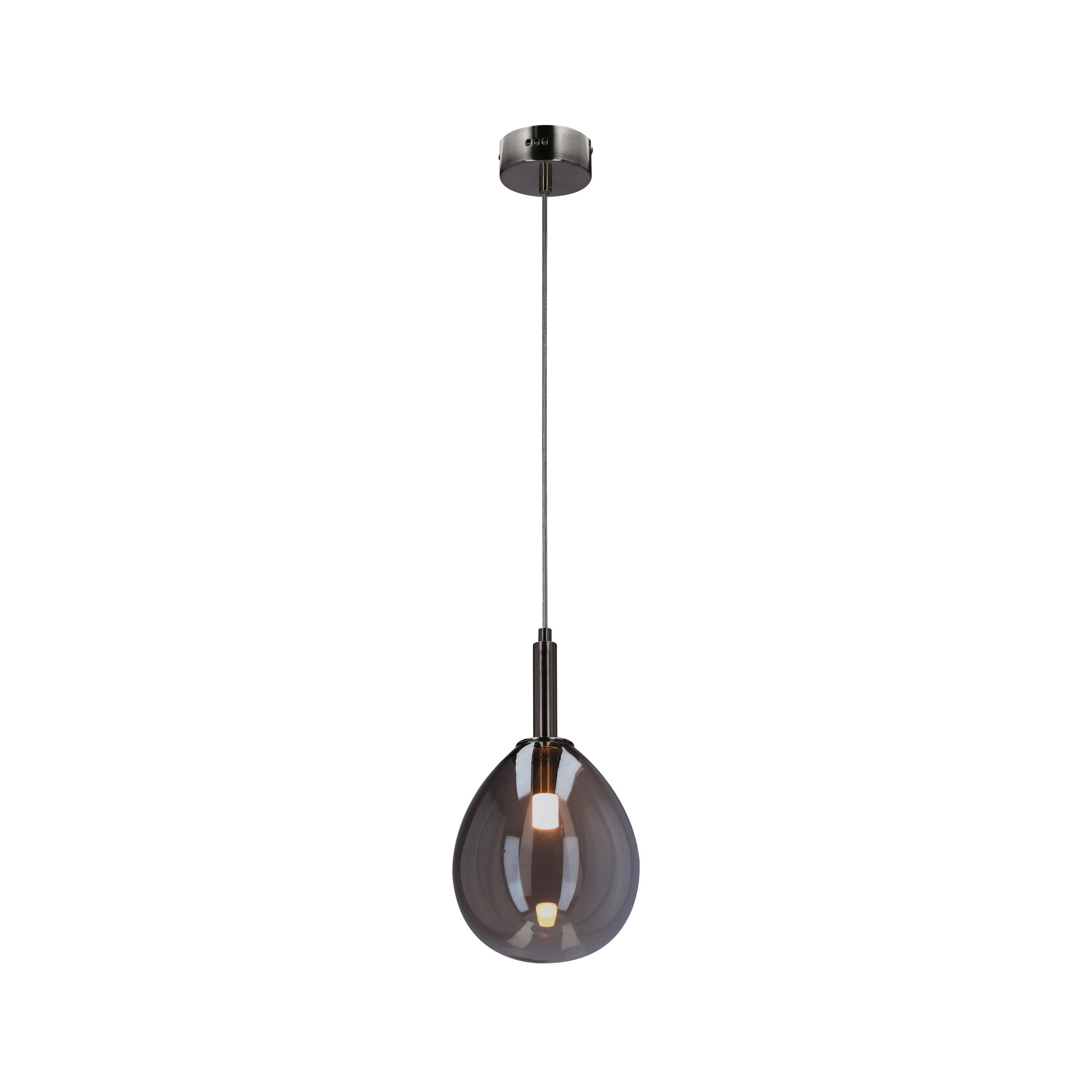 LED-HÄNGLAMPA Lukka 18/18/115 cm - kromfärg/silver, Design, metall/glas (18/18/115cm)