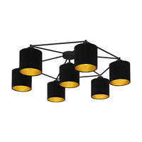 DECKENLEUCHTE  84/23,5 cm    - Goldfarben/Schwarz, Design, Textil/Metall (84/23,5cm) - Eglo