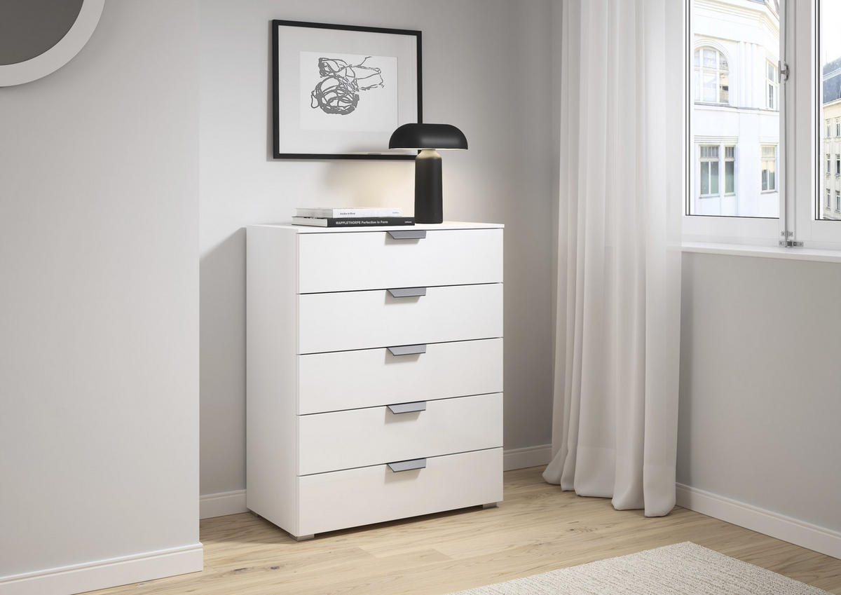 KOMMODE  in 80/100/42 cm  - Dunkelgrau/Weiß, Design, Glas/Holzwerkstoff (80/100/42cm) - Carryhome