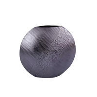 VASE 22 cm  - Graphitfarben, Design, Metall (25/10/25cm) - Ambia Home