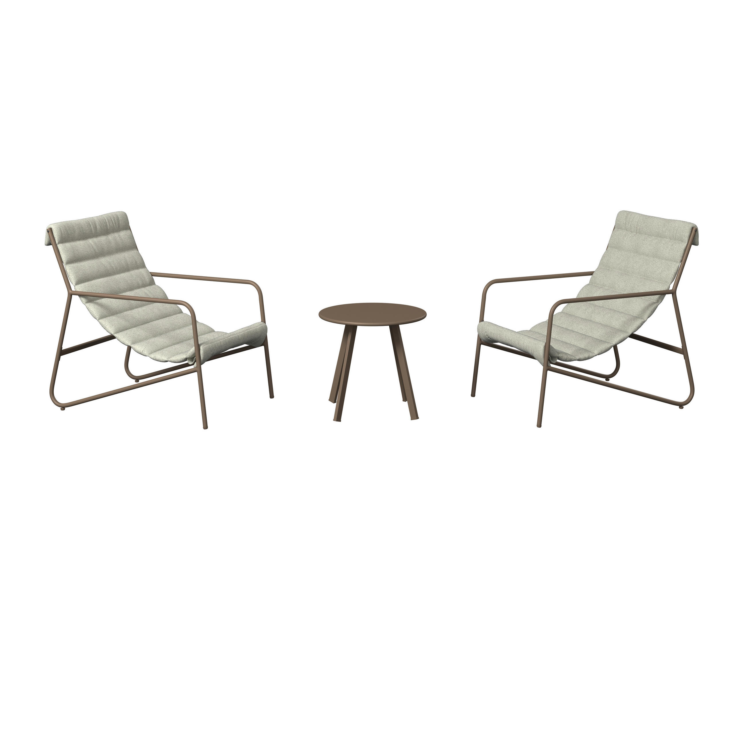 GARTENSET 3-teilig Webstoff Eisen 3-teilig  - Beige/Braun, Basics, Textil/Metall - Ambia Garden