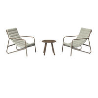 GARTENSET 3-teilig Webstoff Eisen 3-teilig  - Beige/Braun, Basics, Textil/Metall - Ambia Garden