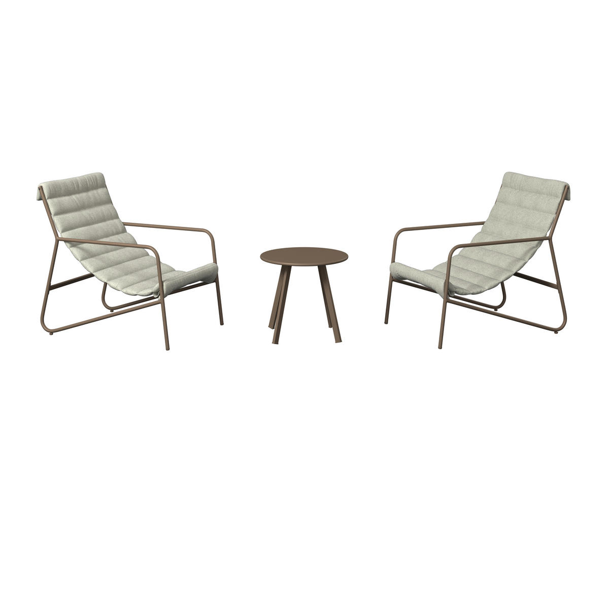 GARTENSET 3-teilig Webstoff Eisen 3-teilig  - Beige/Braun, Basics, Textil/Metall - Ambia Garden