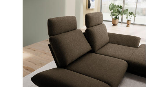 ECKSOFA  in Flachgewebe Dunkelbraun  234/155 cm  - Dunkelbraun/Schwarz, Design, Textil/Metall (234/155cm) - Dieter Knoll