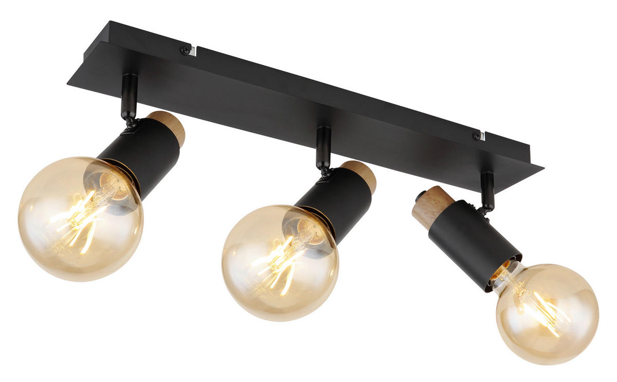 STRAHLER - Dunkelbraun/Schwarz, Design, Holz/Metall (48,5/8/14,5cm) - Globo
