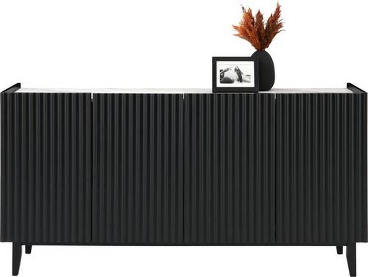 SIDEBOARD  in 157/80/45 cm  - Schwarz, LIFESTYLE, Holz/Holzwerkstoff (157/80/45cm) - Livetastic