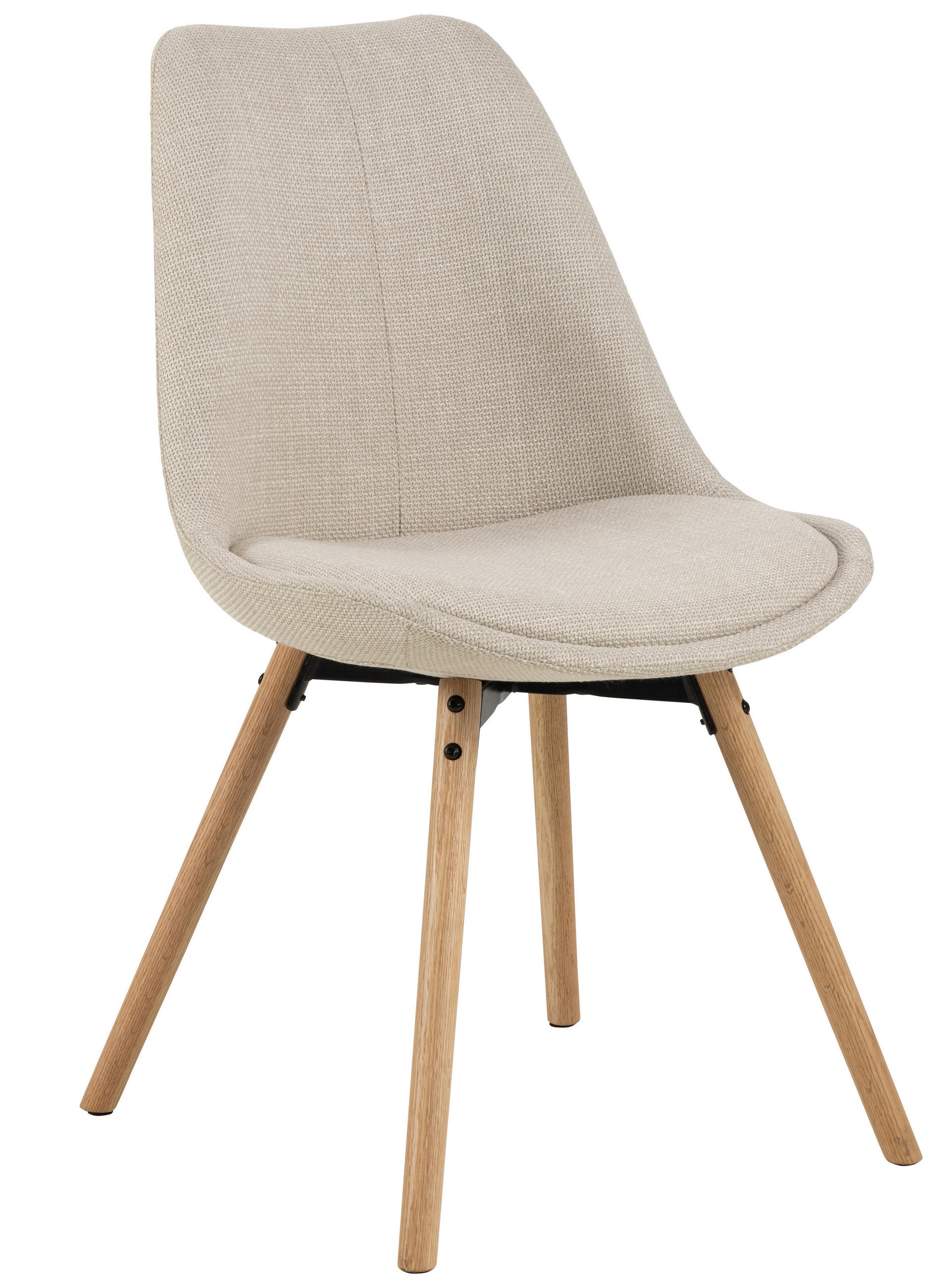 STUHL Struktur Beige  - Eichefarben/Beige, KONVENTIONELL, Holz/Textil (49/84/55cm) - MID.YOU