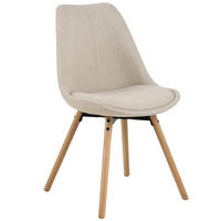 STUHL Struktur Beige  - Eichefarben/Beige, KONVENTIONELL, Holz/Textil (49/84/55cm) - MID.YOU