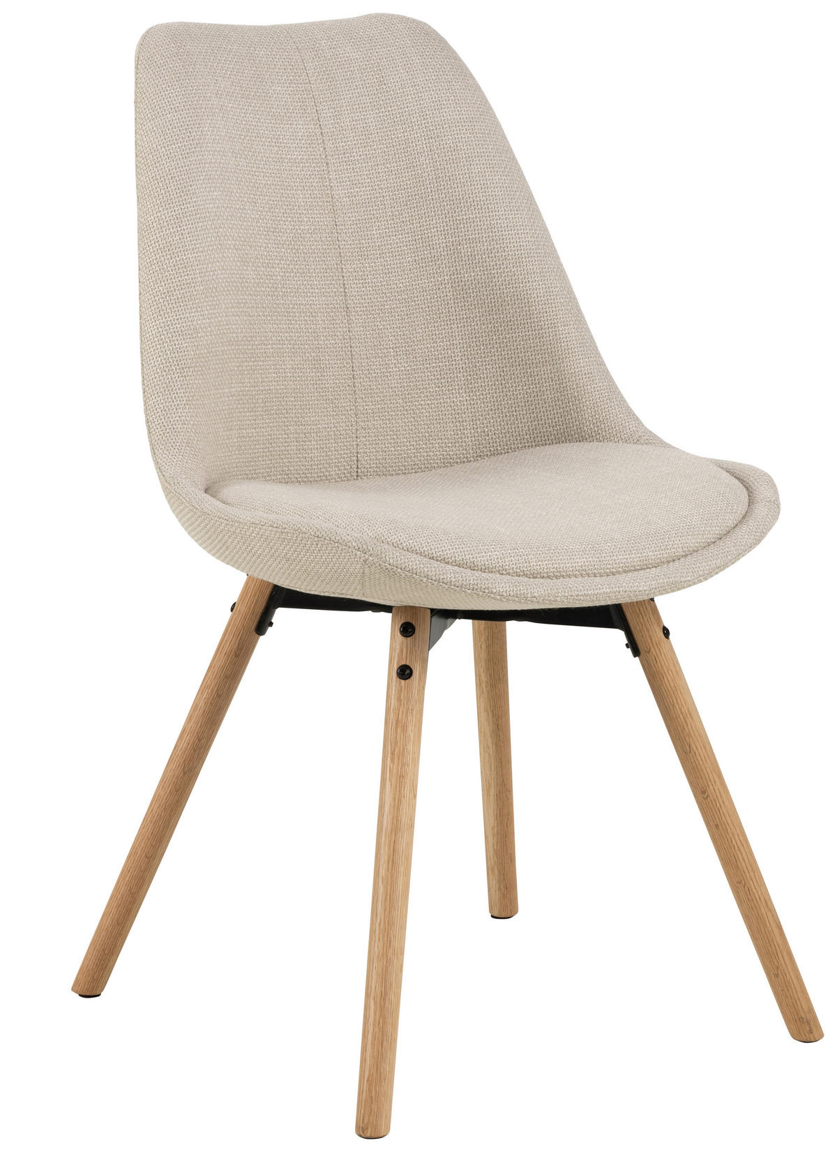 STUHL Struktur Beige  - Eichefarben/Beige, KONVENTIONELL, Holz/Textil (49/84/55cm) - MID.YOU