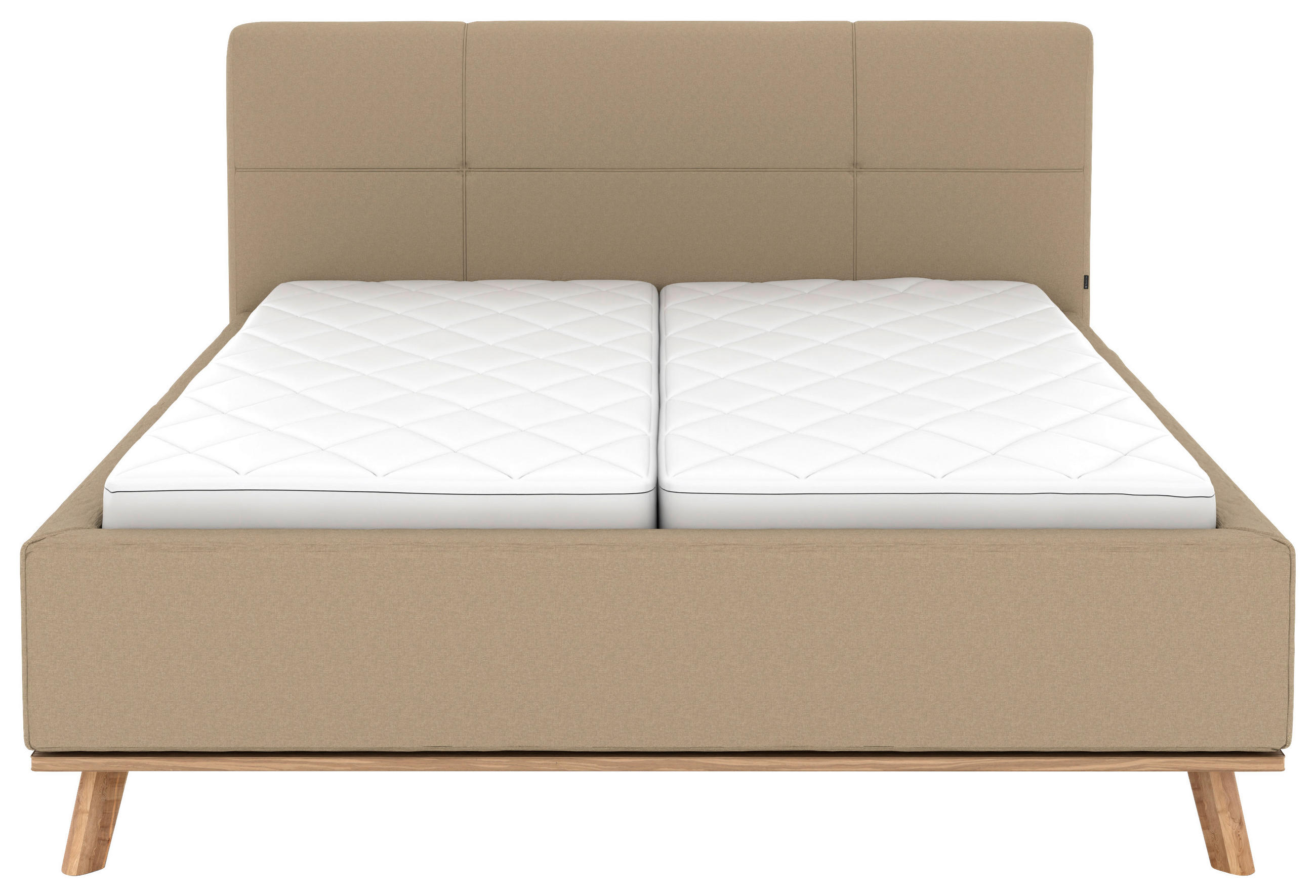 Thumbnail - Musterring Polsterbett, Beige, Textil, Birke, Buche,Esche, massiv, H2 + H3, Höhe ca. 20 cm, 160x200 cm, Reach, atmungsak...