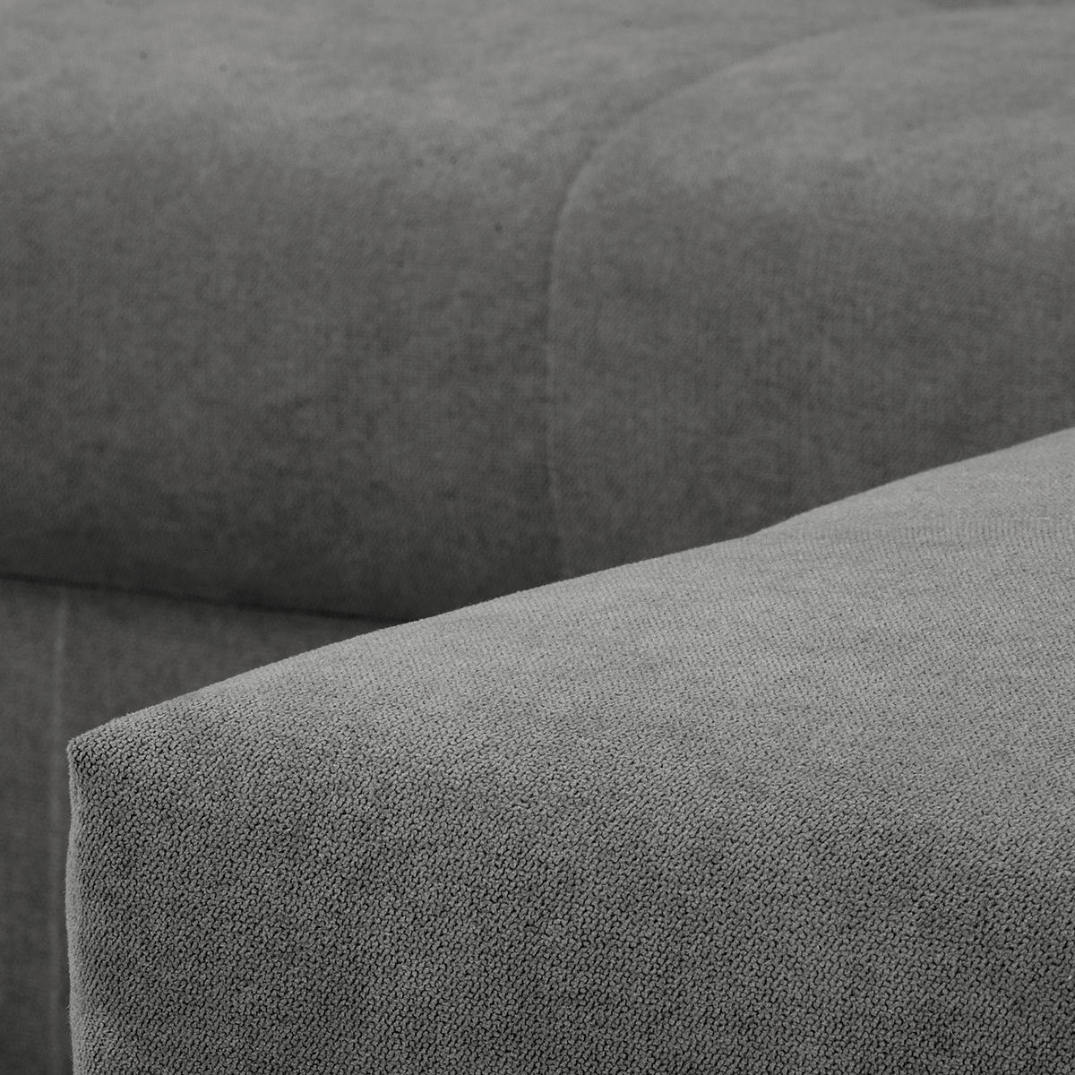 ECKSOFA inkl. Hocker Ariella Dunkelgrau Mikrofaser Rückenkissen, Hocker  - Dunkelgrau/Naturfarben, Design, Holz/Textil (161/231cm) - Livetastic
