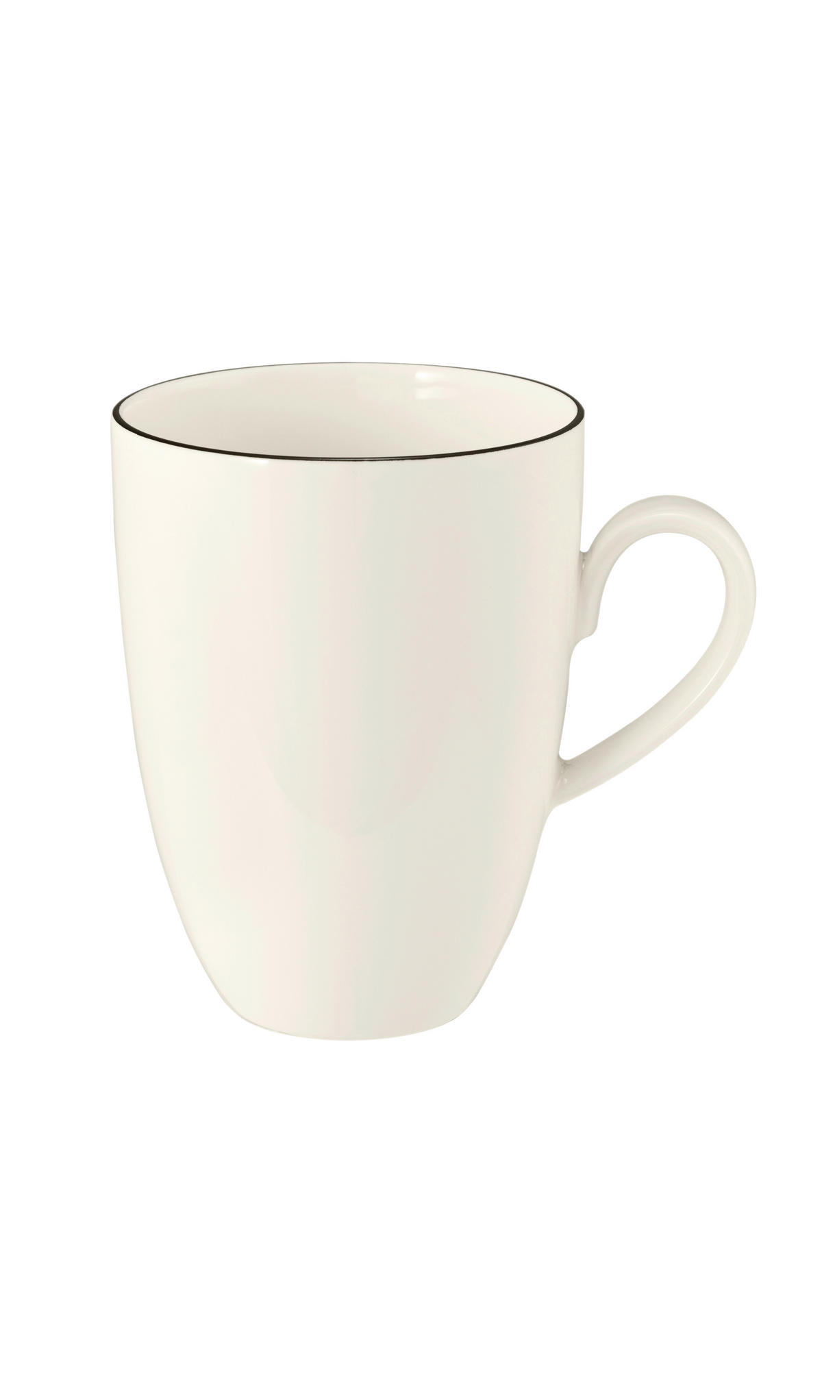 KAFFEEBECHER Zoe fine Diamond Classic Black 370 ml  - Weiss/Schwarz, Basics, Keramik (0,37cm) - Seltmann Weiden