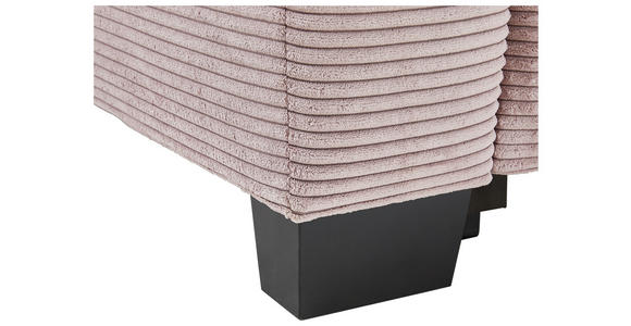 ECKSOFA in Cord Rosa  - Schwarz/Rosa, KONVENTIONELL, Holz/Textil (267/181cm) - Carryhome