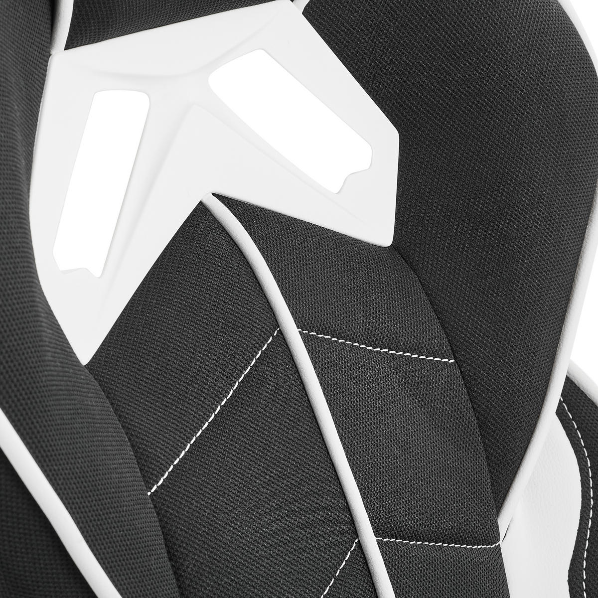 GAMINGSTUHL  in Lederlook, Mikrofaser, Vliesstoff Schwarz, Weiß  - Schwarz/Weiß, Design, Kunststoff/Textil (65/114/67cm) - Novel