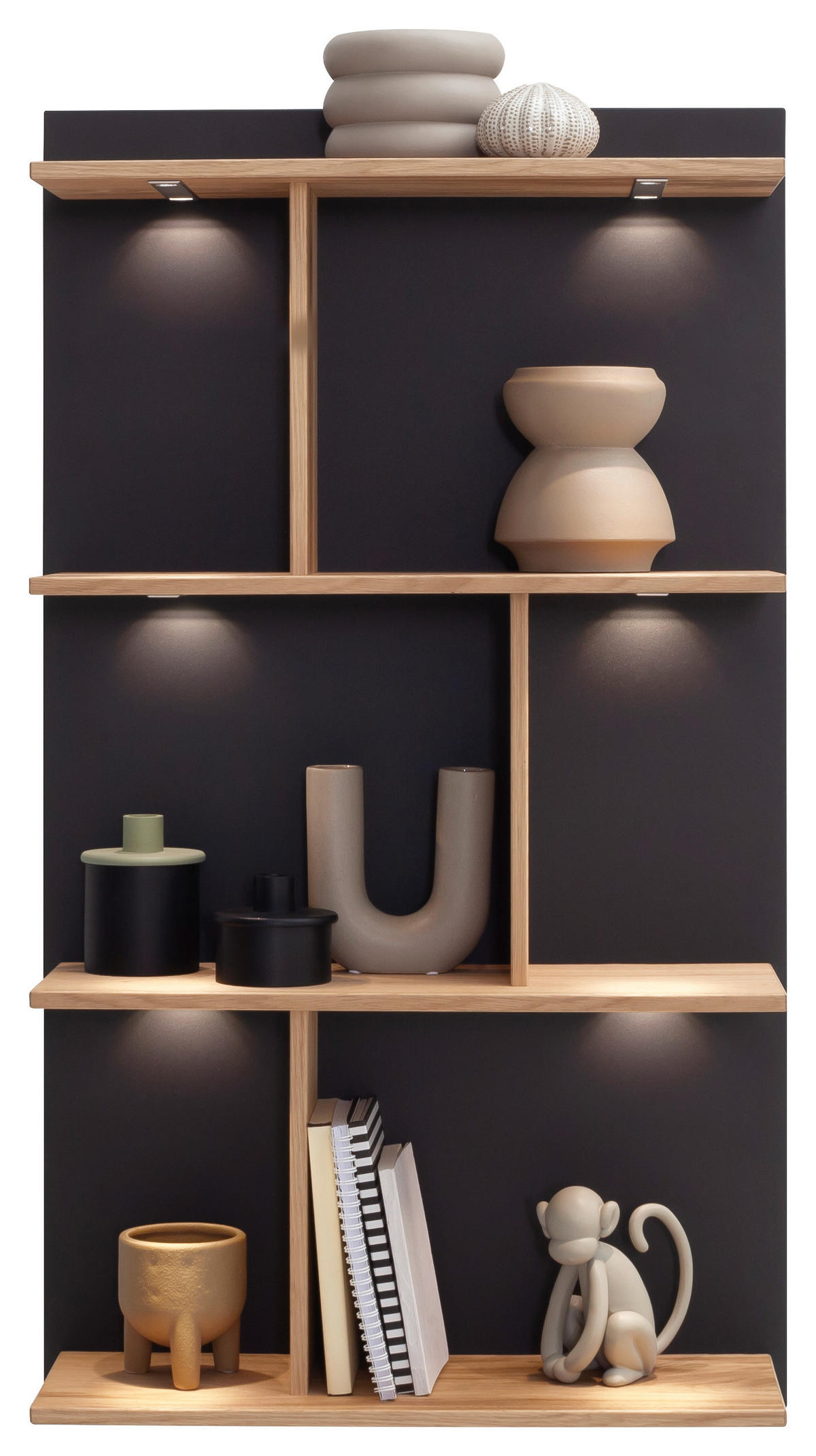WANDPANEEL Anthrazit, Eichefarben  59,4/103,7/24 cm  - Eichefarben/Anthrazit, Design, Holz/Holzwerkstoff (59,4/103,7/24cm) - Schöner Wohnen