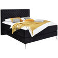 BOXSPRINGBETT 160/200 cm  in Schwarz  - Chromfarben/Schwarz, Design, Textil/Metall (160/200cm) - Xora