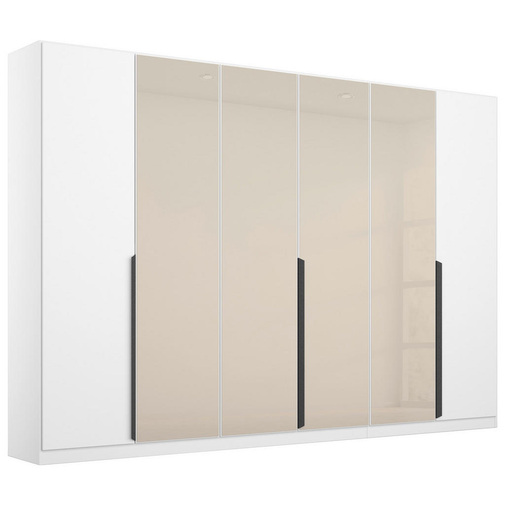 Drehtürenschrank Artemis 271 cm Weiß/Champagnerfarben