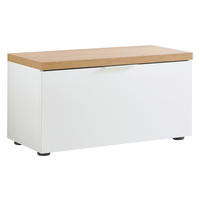 BOTNÍK S LAVICÍ, 80/42/38 cm - bílá/barvy dubu, Design, kov/kompozitní dřevo (80/42/38cm) - Xora