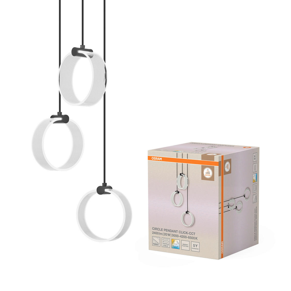 LED-HÄNGELEUCHTE 28/20/121 cm  - Schwarz, Design, Kunststoff (28/20/121cm) - Osram
