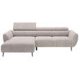 ECKSOFA  in Cord Naturfarben  174/277 cm  - Schwarz/Naturfarben, KONVENTIONELL, Textil/Metall (174/277cm) - Carryhome