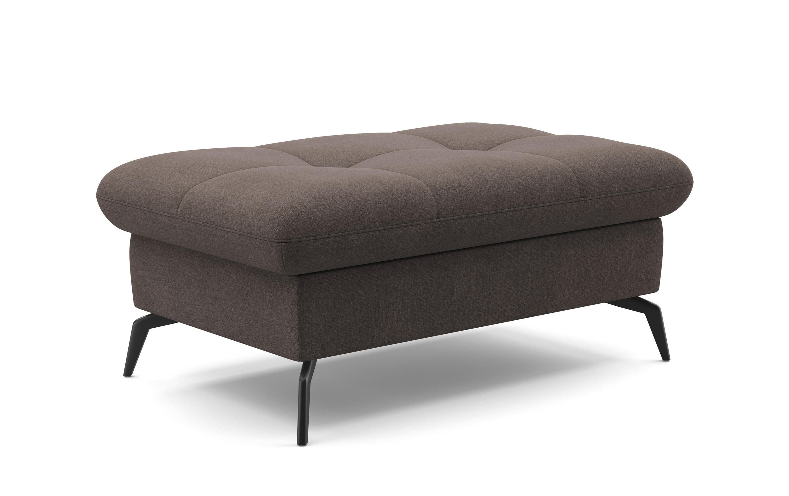 HOCKER in Textil Graphitfarben - Schwarz/Graphitfarben, Konventionell, Textil/Metall (102/47/69cm) - Sit & More