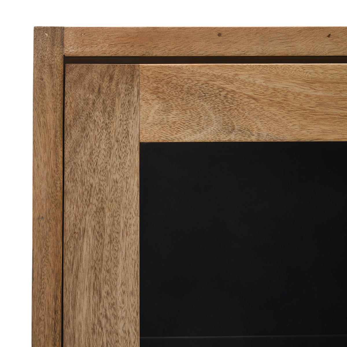VITRINE in furniert, massiv Mangoholz   - Schwarz/Naturfarben, KONVENTIONELL, Glas/Holz (56/184/42cm) - Livetastic