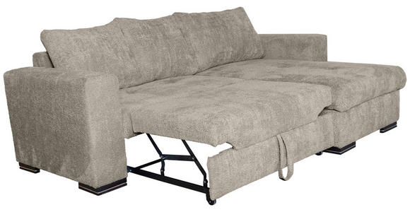 ECKSOFA Creme Webstoff  - Creme/Braun, KONVENTIONELL, Holz/Textil (170/235cm) - Carryhome