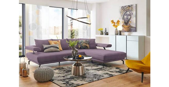 ECKSOFA in Mikrofaser Lila, Flieder 305/224 cm - Lila/Flieder, Design, Textil/Metall (305/224cm) - Dieter Knoll