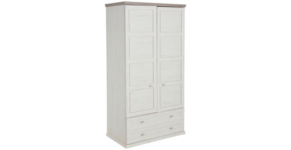 GARDEROBENSCHRANK 104/196,8/60,5 cm  - Weiß/Grau, LIFESTYLE, Holzwerkstoff (104/196,8/60,5cm) - Hom`in