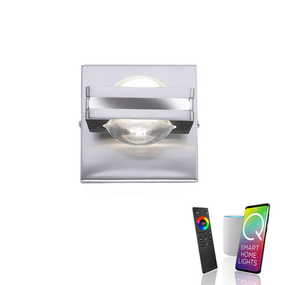 LED-WANDLEUCHTE  15/11/11 cm    - Edelstahlfarben, LIFESTYLE, Glas/Kunststoff (15/11/11cm) - Just Light