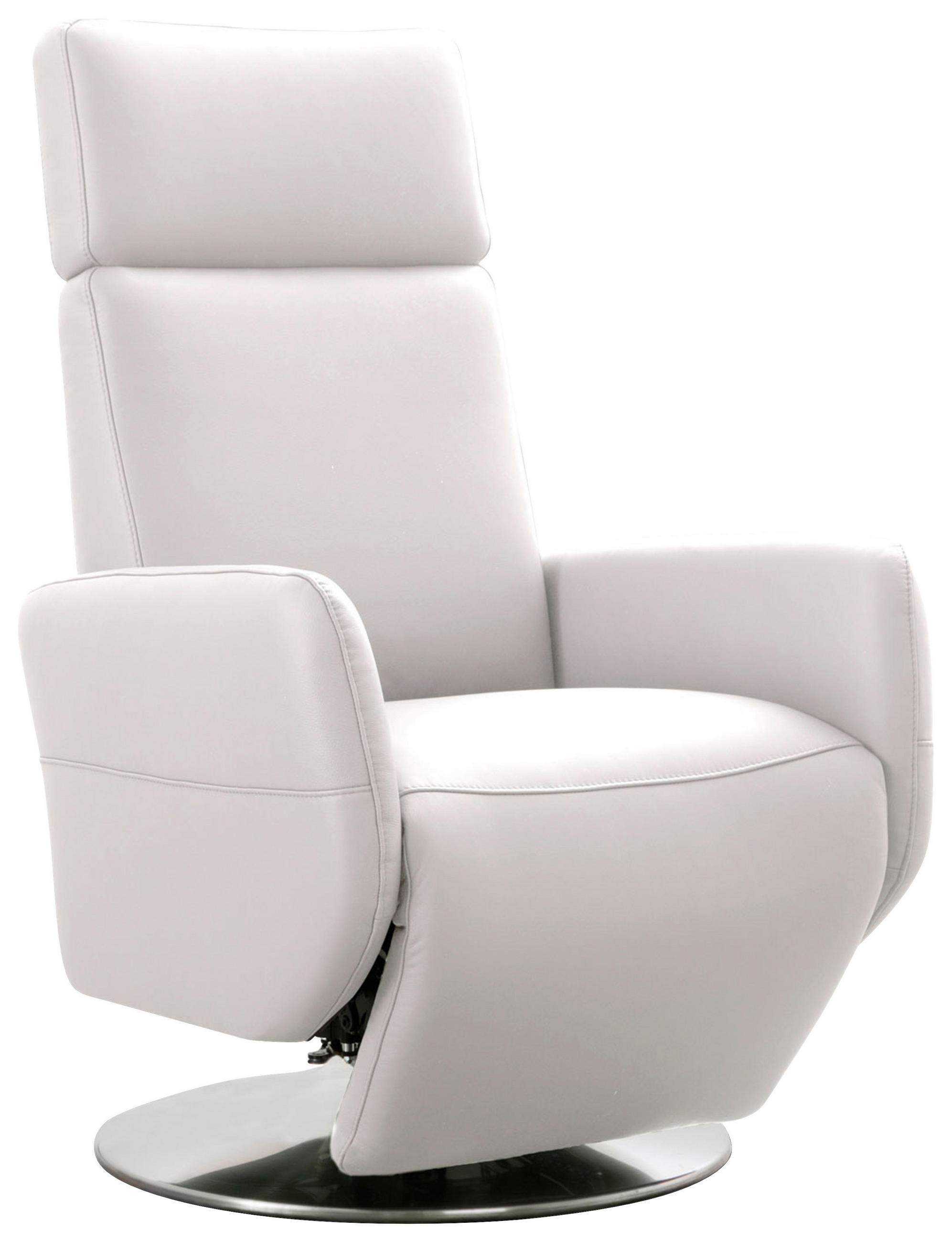 DREHSTUHL Weiß  - Chromfarben/Weiß, KONVENTIONELL, Leder/Metall (71/110/82cm) - Sit & More