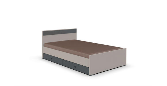 BETT 140/200 cm  in Graphitfarben, Grau, Sahara  - Graphitfarben/Grau, Design, Holzwerkstoff (140/200cm) - Carryhome